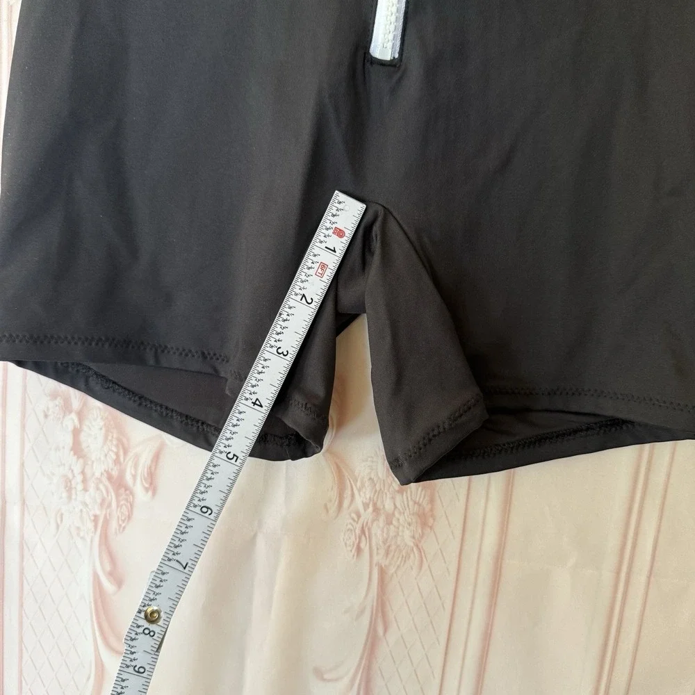 Skims Sporty Zipper Swim Short Size XXS Onyx Black NWT